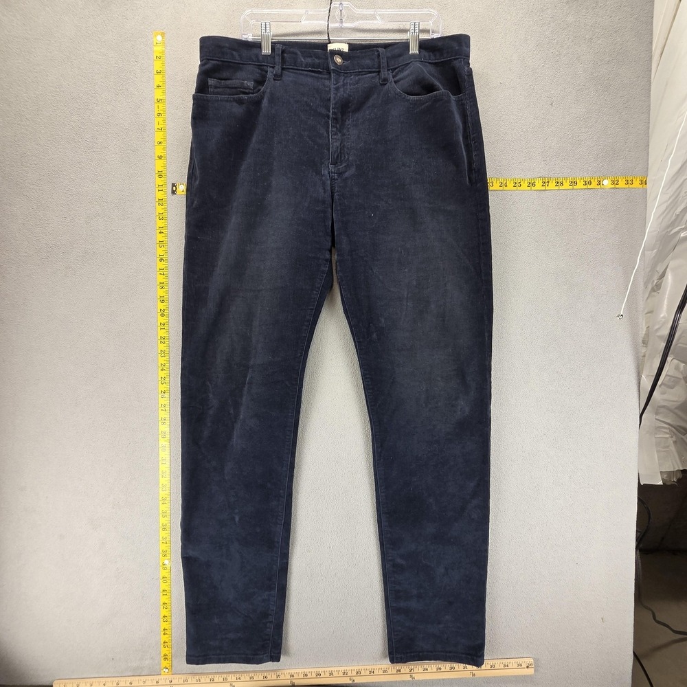 Flint And Tinder Pants Mens 36x34 Blue Corduroy Tapered Fit 5 Pocket Casual